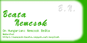 beata nemcsok business card